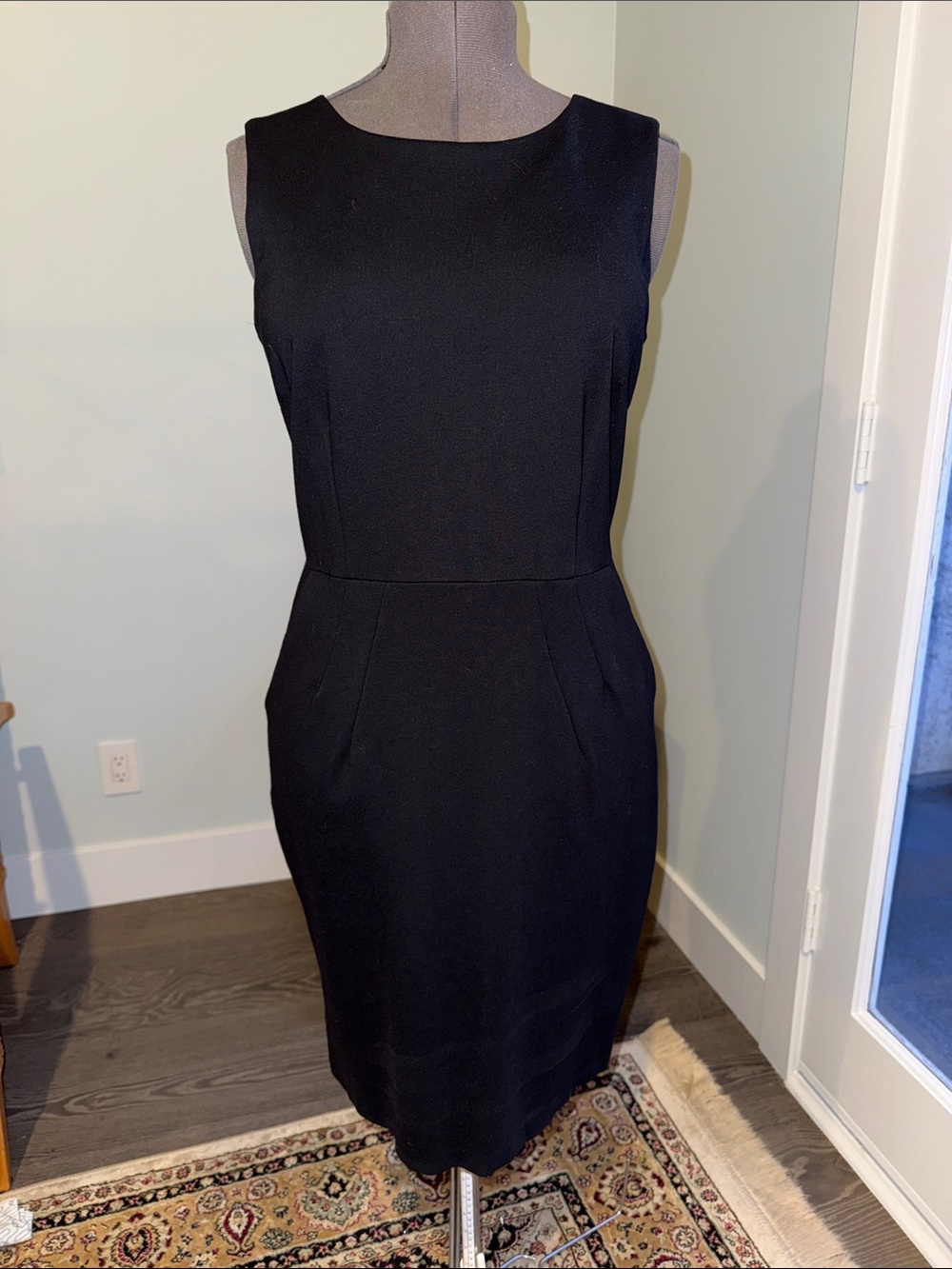 Lands' End Black Sleeveless Sheath Midi Dress
